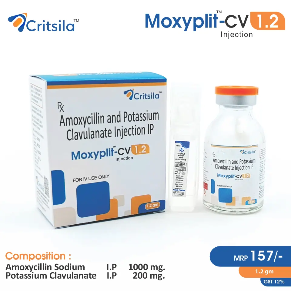 Amoxycillin (1000mg) + Clavulanic Acid (200mg) Injection at Best Price in PCD Pharma Franchise for Antibiotic and Beta-lactamase Inhibitor.